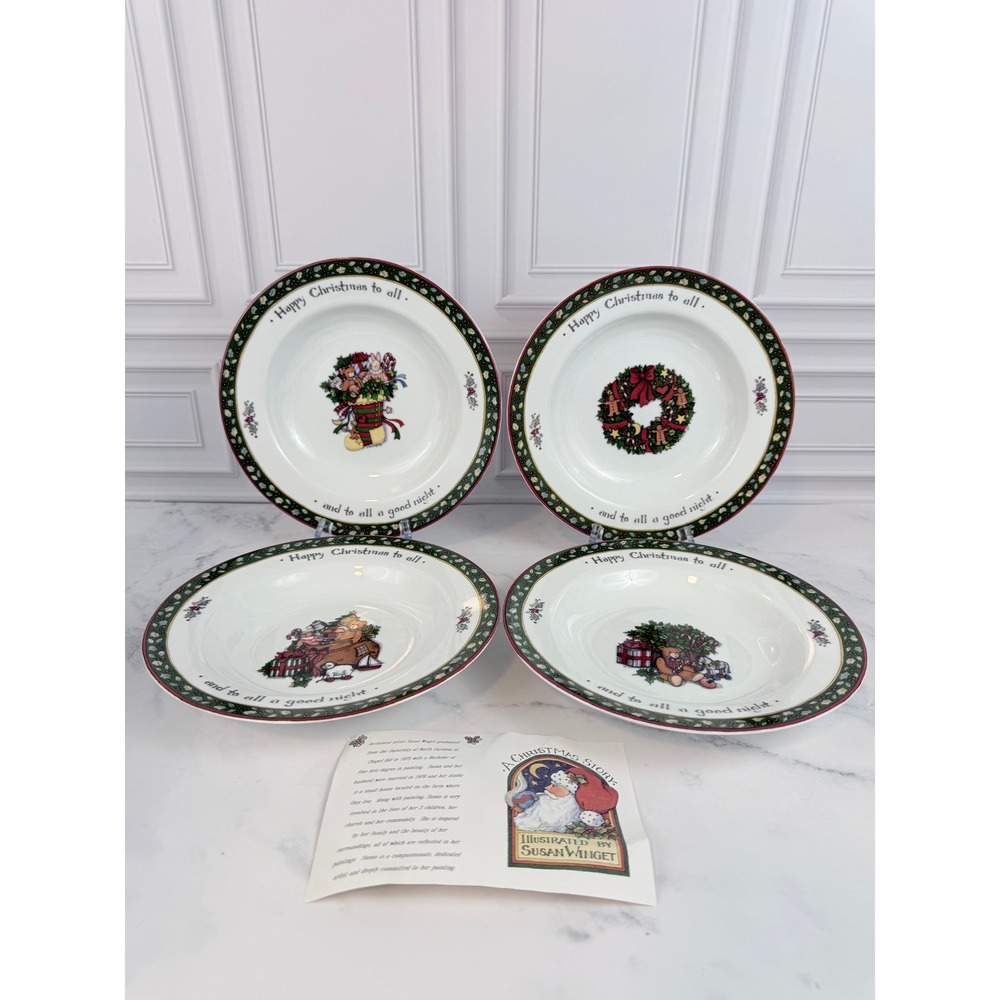 VTG NEW! 1996 international China A Christmas Story 4-Piece 8.5" Cereal Bowls